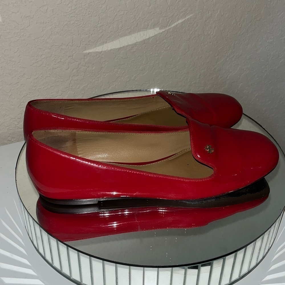 TORY BURCH Shoes Samantha Smoking Slipper Flat SZ8.5M-Liberty Red Patent Leather - Picture 9 of 12